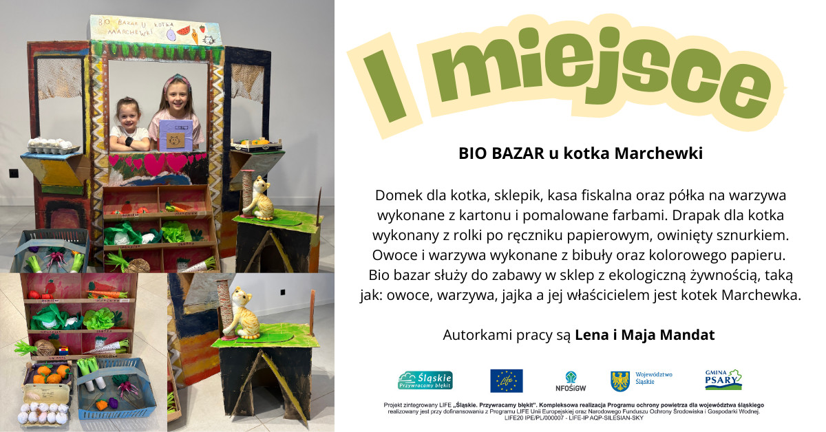 Grafika przedstawia zdjęcia oraz opis pracy, która zajęła I miejsce